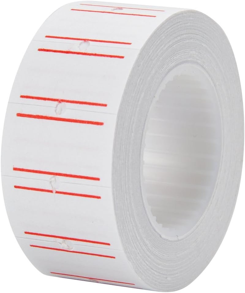 MFLABEL 10 Rolls 6000 White Price Gun Labels for Mx-5500 - with Double Red Line Visibility, Refill Ink Roll & Disposable Gloves for Easy Loading - Image 5